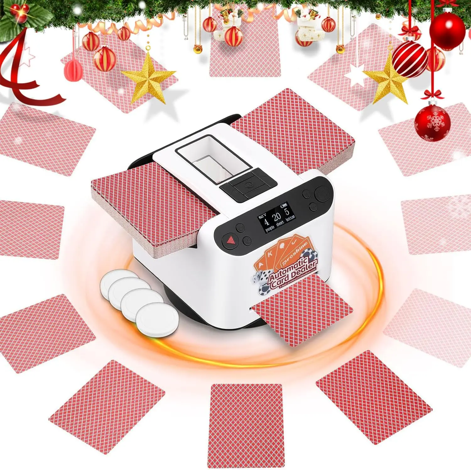 

Автоматический шаффлер и дилер для карт на 12 игроков с пультами ДУ, модели для Техасского Холдема и Бридж, перезаряжаемый, 2025 год