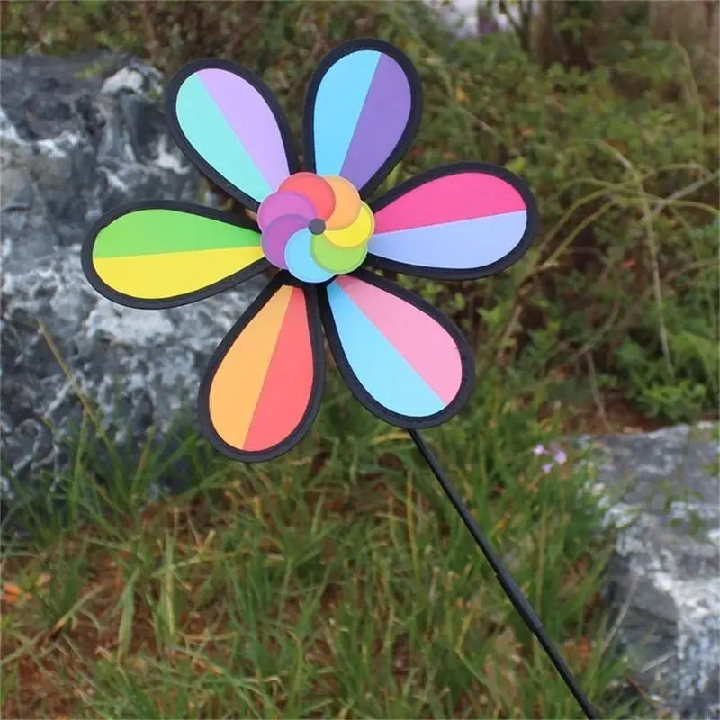 

J2HD Children Windmill Colorful Plastic Toy Outdoor Decoration 28cm Large Windmill