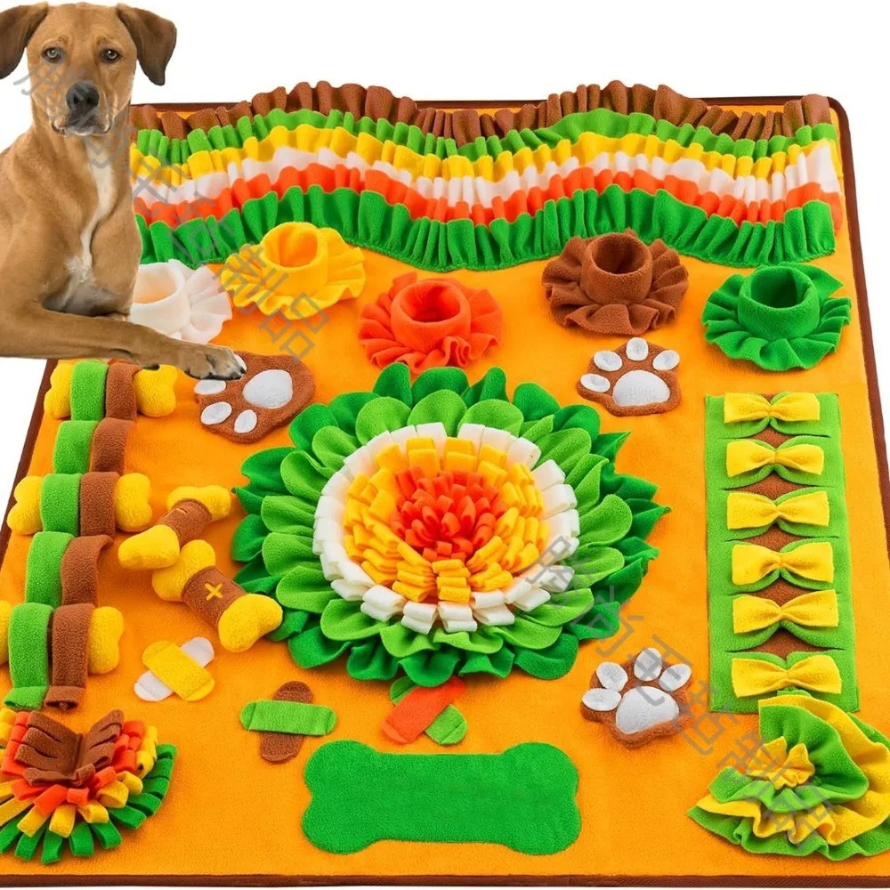 Large Dog Snuffle Mat Interactive Nose Work Feeding Puzzle Training Blanket for Boredom Relief 노즈워크 매트