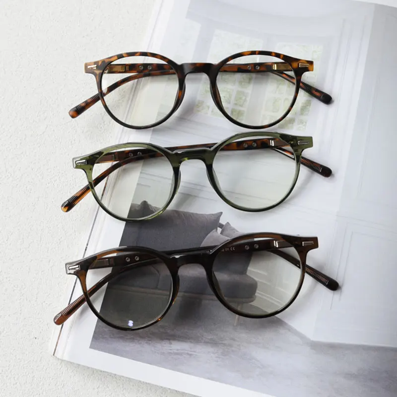 Mimiyou TR90 Nieten-Rundbrillengestell für Damen Vintage Anti-Blaulicht Optische Brillen für Herren Brillengestell UV400 Computerbrille – Detail 4