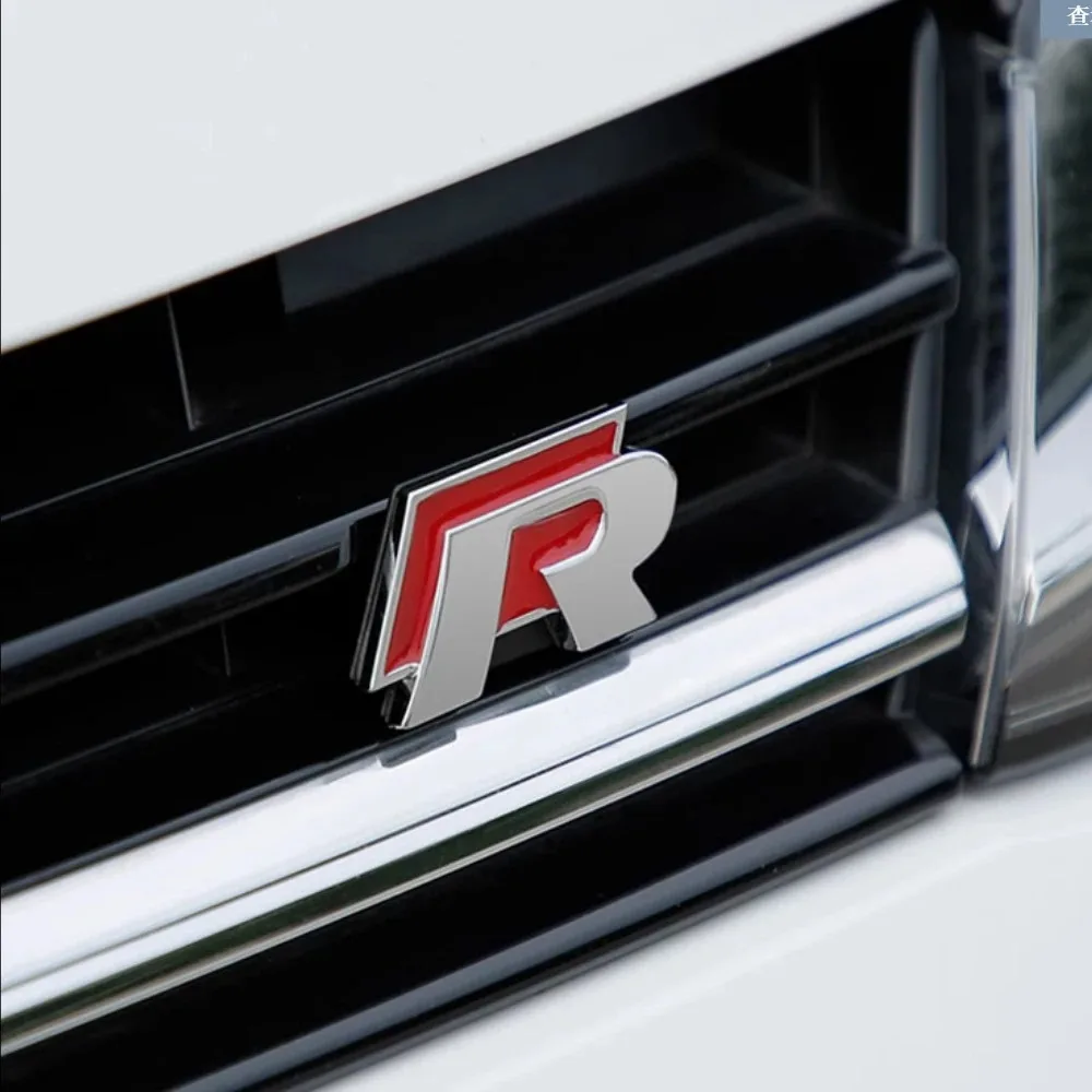 Car Front GrilleTrunk R R-line Sticker Emblem Badge For VW R-line GTI R Polo Golf Touareg Passat Magotan Tiguan  Beetle Scirocco