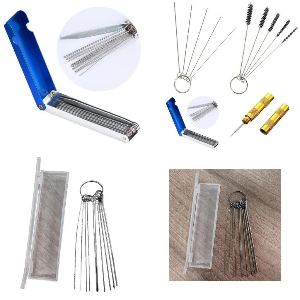 

R9UF Professional Cleaning Essential Tool for Artists Guns Nozzle Needle Brush Set
