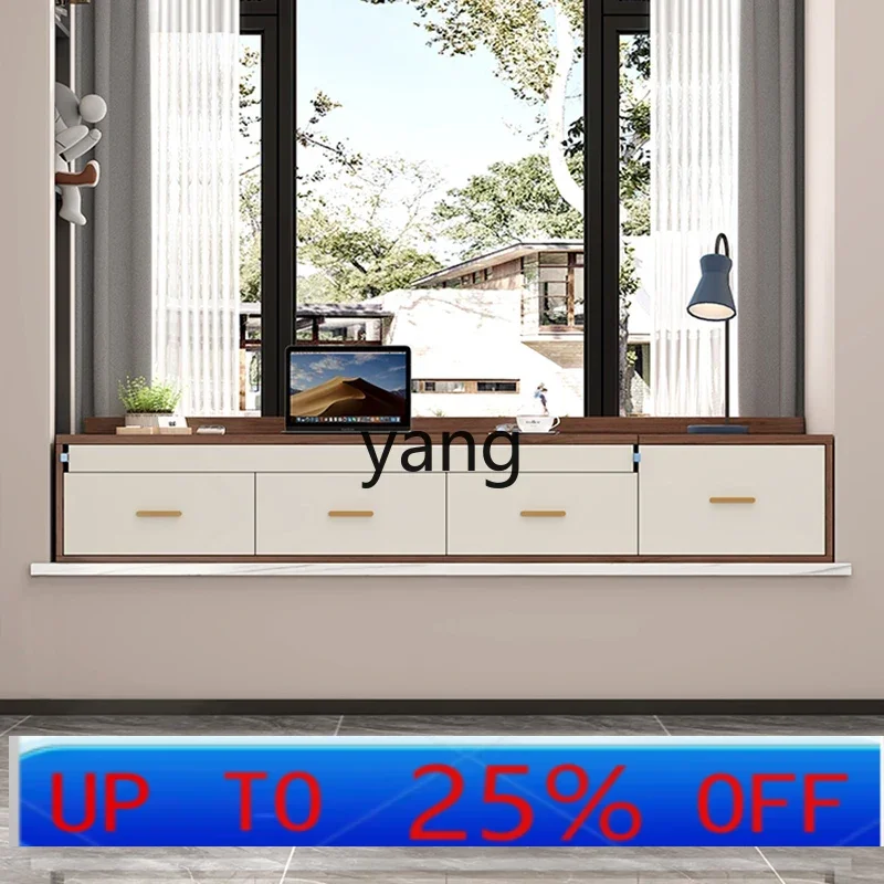 

LTT bay window desk cabinet pull-out retractable computer desk study table window sill balcony drawer locker