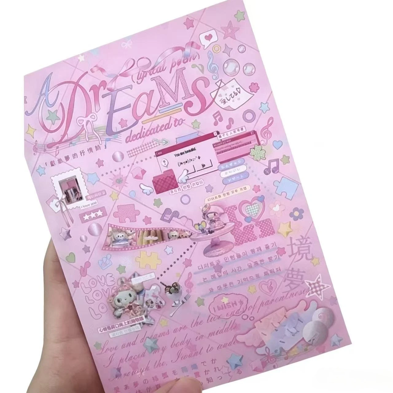 Japanese Creative Sticker Book Pink DIY Diary Stickers Japanese Cartoon Scrapbook Stickers Stationery Supplies S