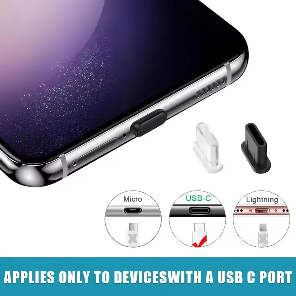 Silicone Dust Plugs Type C Charging Port Protector Stopper Cap Cover for Iphone 16 15 Pro Max 16 15 Plus Samsung Anti-Dust Plug view 4
