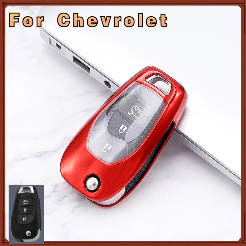 For Chevrolet Cruze Aveo 2014 2015 2016 2017 2018 2019 2020 Car Flip 3 Button Key Case Protective Cover Bag Shell Holder