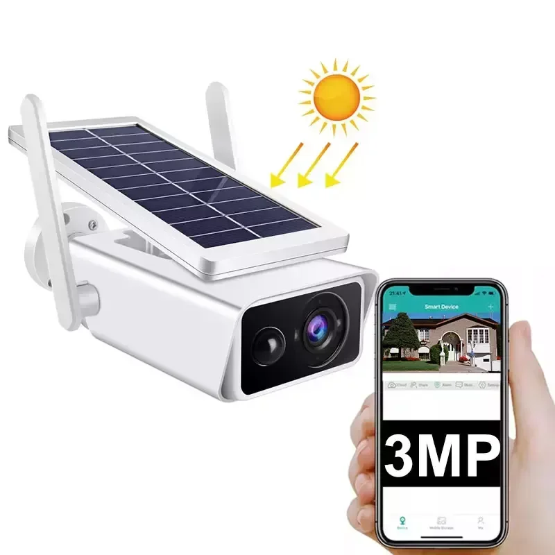 1080P Solar Wireless Outdoor IP Camera IP66 PIR Low Consumption 2.4G WiFi 2-Way Audio Rechargeable Battery Power