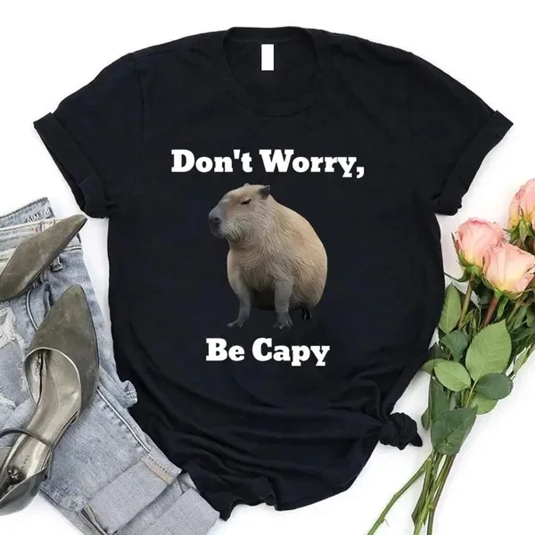 Capybara Is Calling Tees Funny Capibara Rodent Animal Lover Humor T-Shirt Women Men Summer Casual Round Neck Short Sleeve Tops