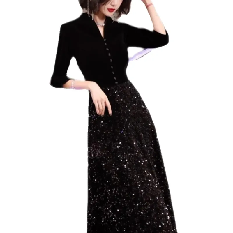 High Quality |Banquet Light Luxury Small Atmosphere Class Long Women Dress