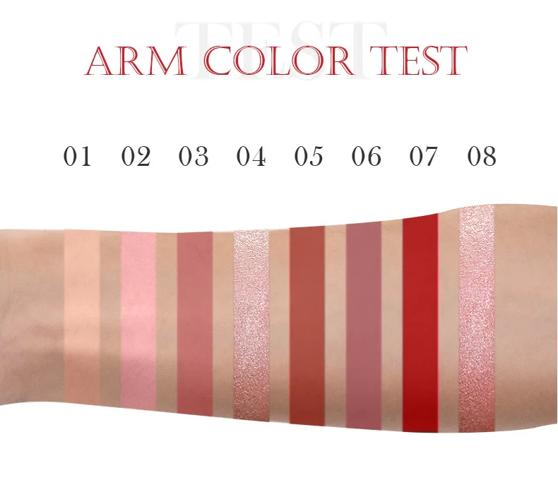 Fit Colors 8pcs Lip Gloss book Gift Set Mist Face Velvet Easy to paint Non-stick cup long-lasting liquid lipstick set