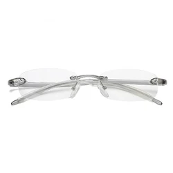 Gray TR90 Rimless Reading Glasses Flexible Frame High number +450 +500 +550 +600 +650 +700 +750 +800 Reader Presbyopic Magnifier