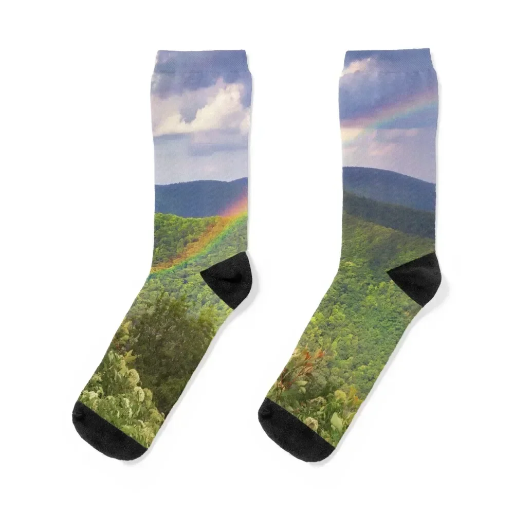 Bluff Mountain Rainbow - Blue Ridge Mountains Socks warm winter christmass gift Socks Female Men's