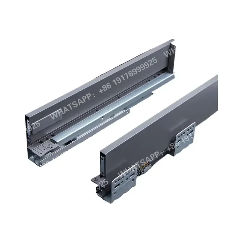 Modern Undermount Steel Drawer Slides Rail 10kg Soft Close Gray Cabinet Kitchen for Furniture Accessories (120mm High 45mm