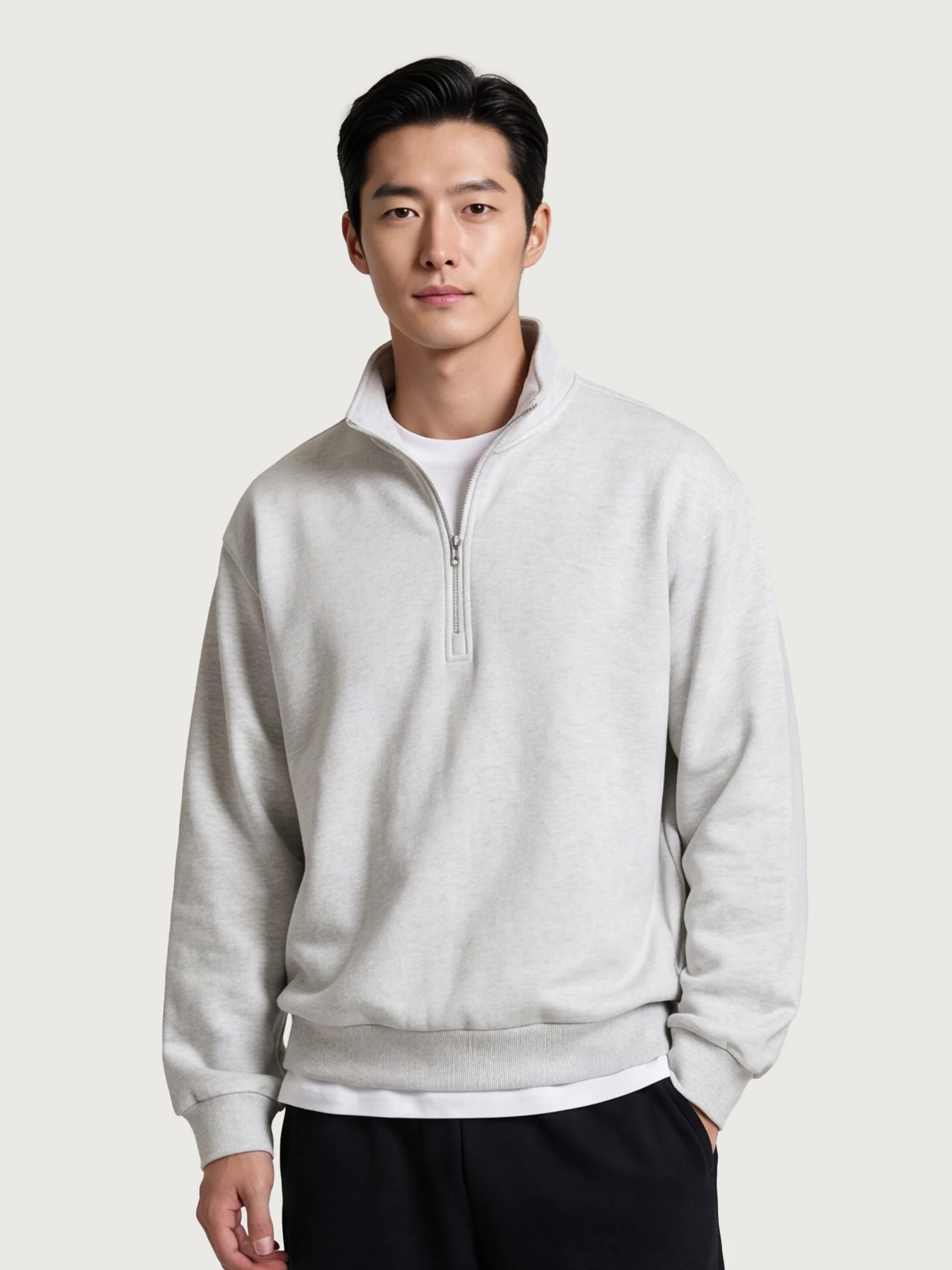 Hengyuanxiang Men's Long Sleeve Zipper Hoodie Pure Cotton Spring Autumn Comfortable Breathable Casual Sporty Loose Top