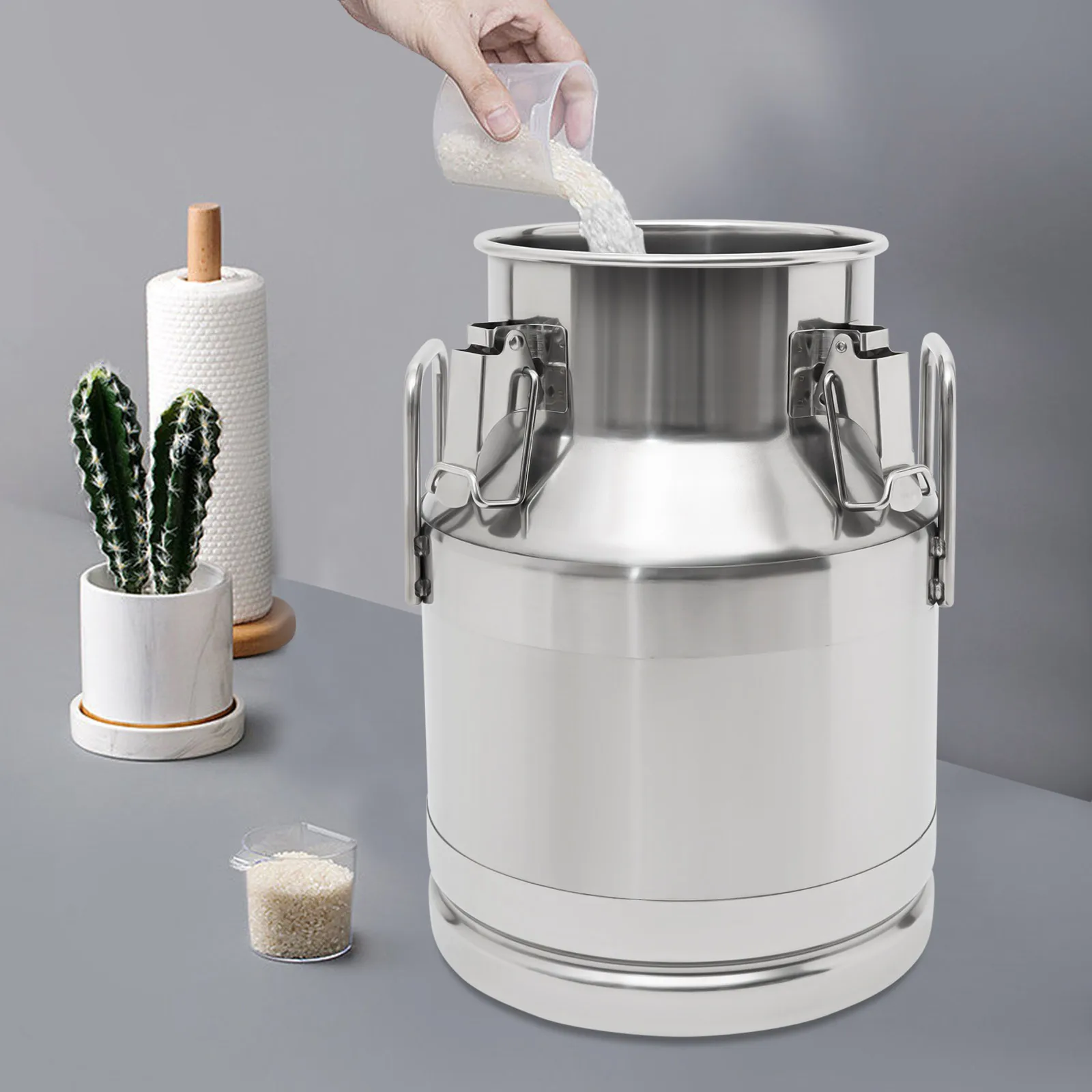 10L ステンレス鋼ミルクペール肥厚金属シールバレル大容量と高耐荷重バケツ