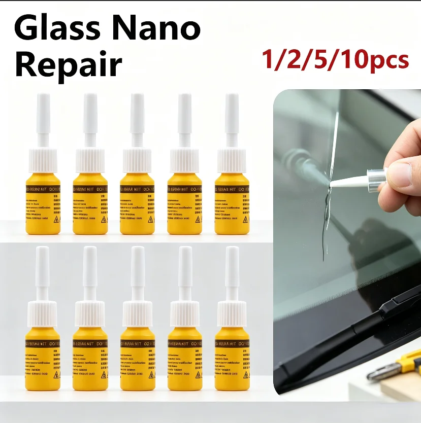 Automotive Windshield Crack Scratch Repair Kit Glass Repair Fluid for Car Windscreen Bumper Lights Lens Clear Coating