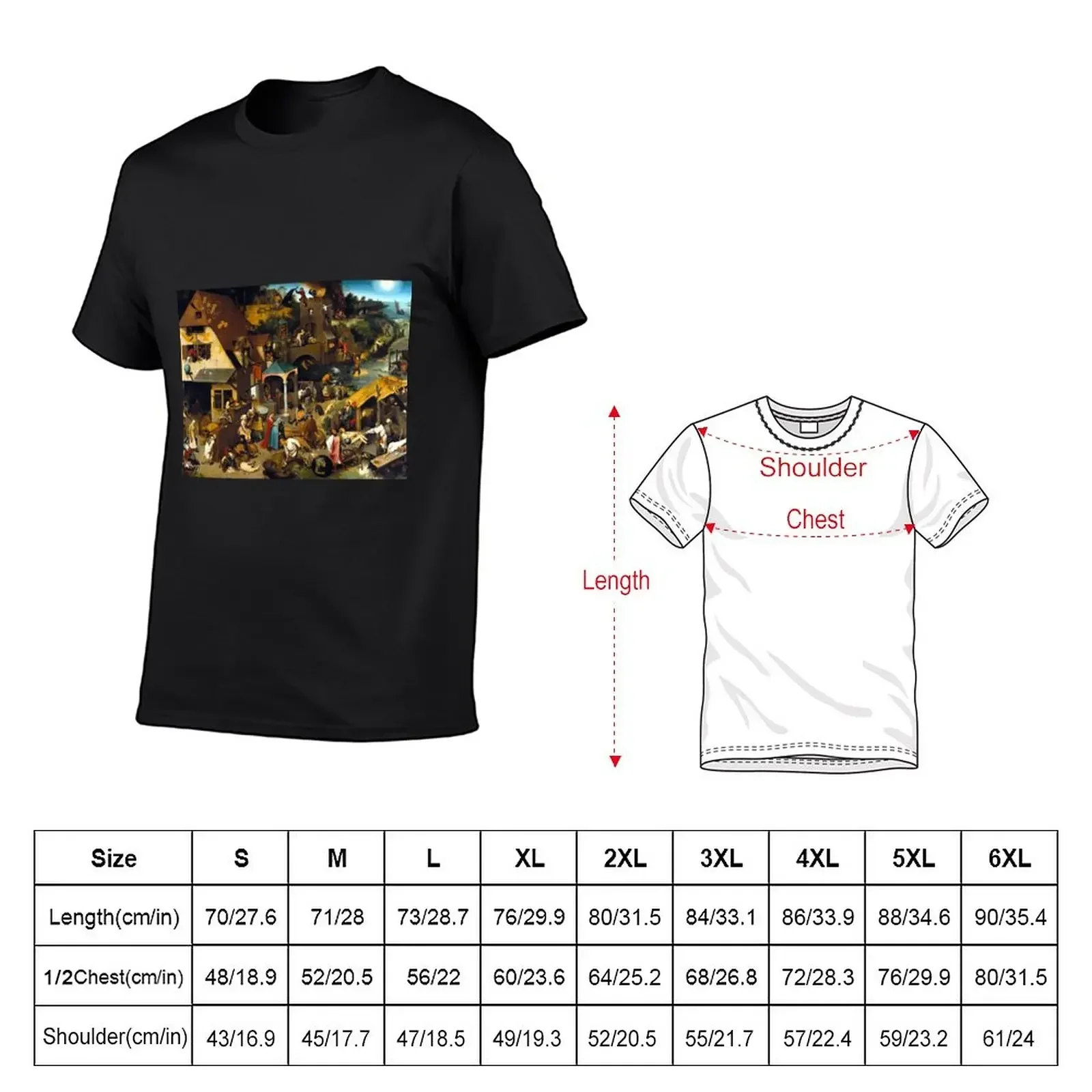 Pieter Brueghel Netherlandish Proverbs T-Shirt quick drying boys animal print plain black t shirts men