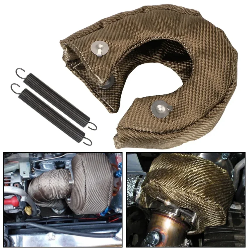 T3 T4 T6 Car Turbo Heat Shield Barrier Charger Cover Wrap Blanket Engine Heat Cover Turbine Cap Protection Racing Accessorie