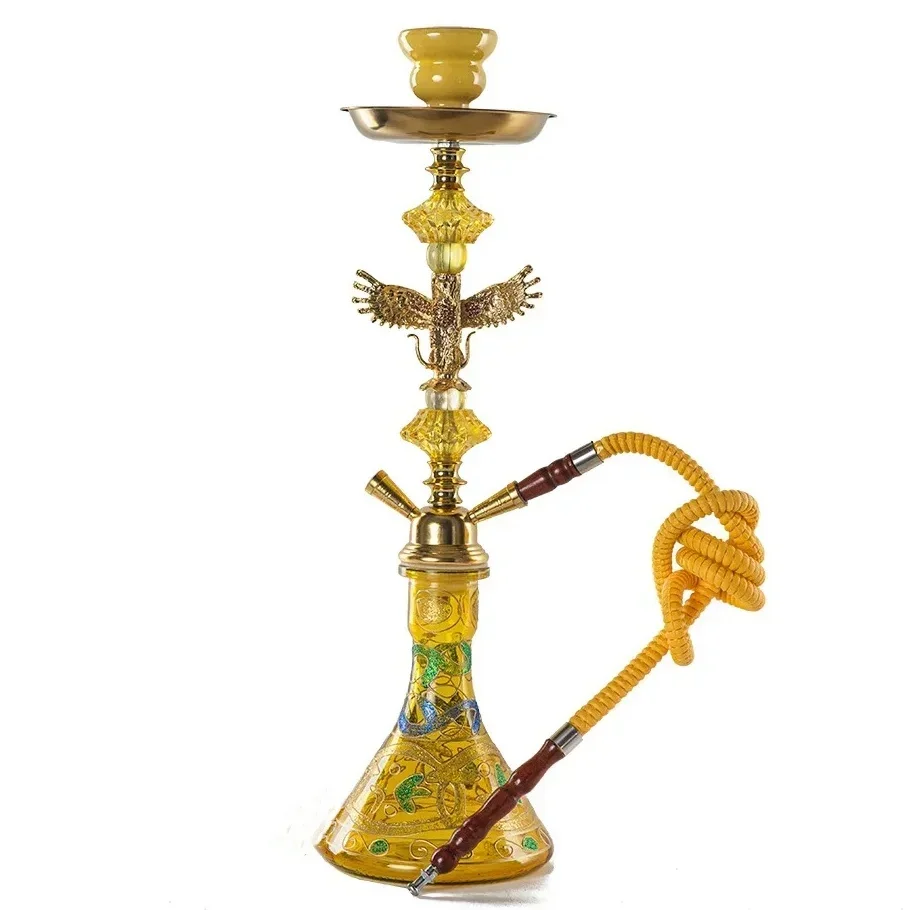 Arab Eagle Hookah Shisha Set Glass Narguile Complete Kit with Single Hose Chicha Bowl Water Pipe for Herb Smoking Accessories