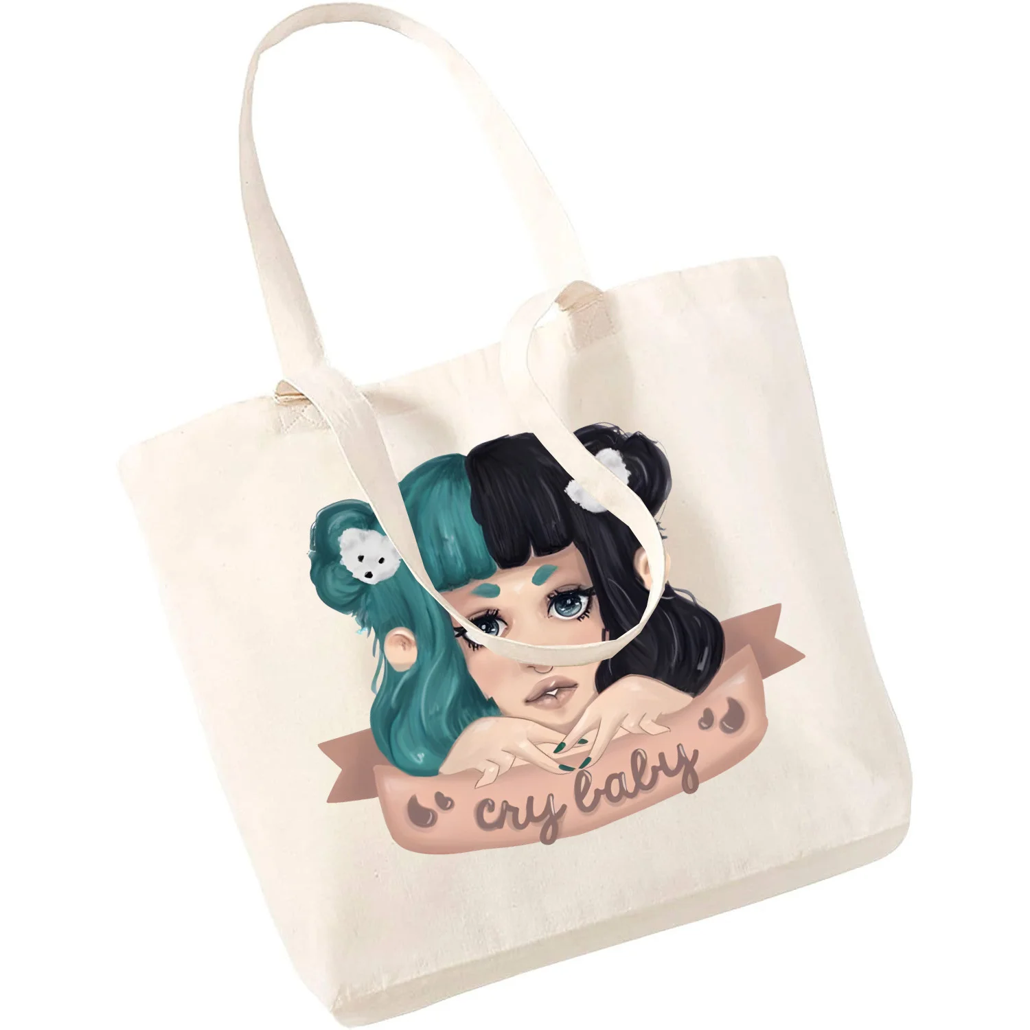 Melanie Martinez Portale Sänger Musik Damen Handtaschen Stoff Leinwand Einkaufstasche Shopping Reise Frauen Schulter Shopper Taschen