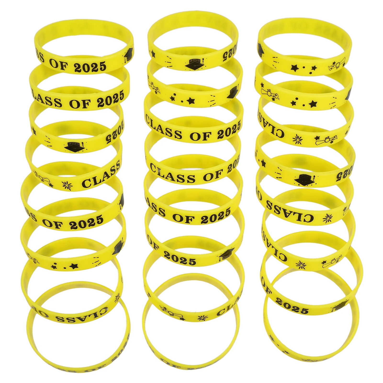 

24 Pcs Graduation Bracelet Wristband Rubber Bracelets Wristbands Straps Boys Bulk School Supplies Silicone Silica Gel Miss