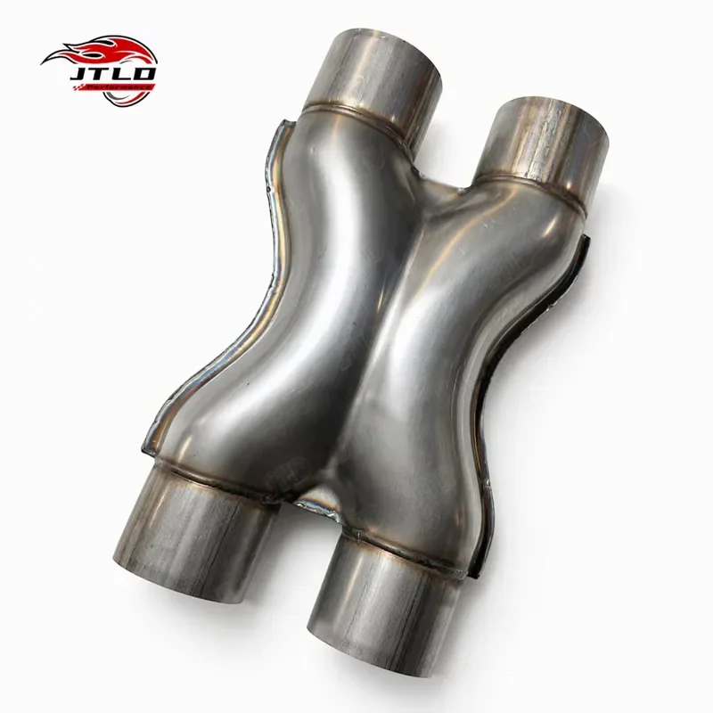 Stainless Steel Car X-PIPE 2.25'' 2.5'' 3'' In/Out Car Exhaust System X Pipe Universal Four Way Exhaust Pipe Automotive