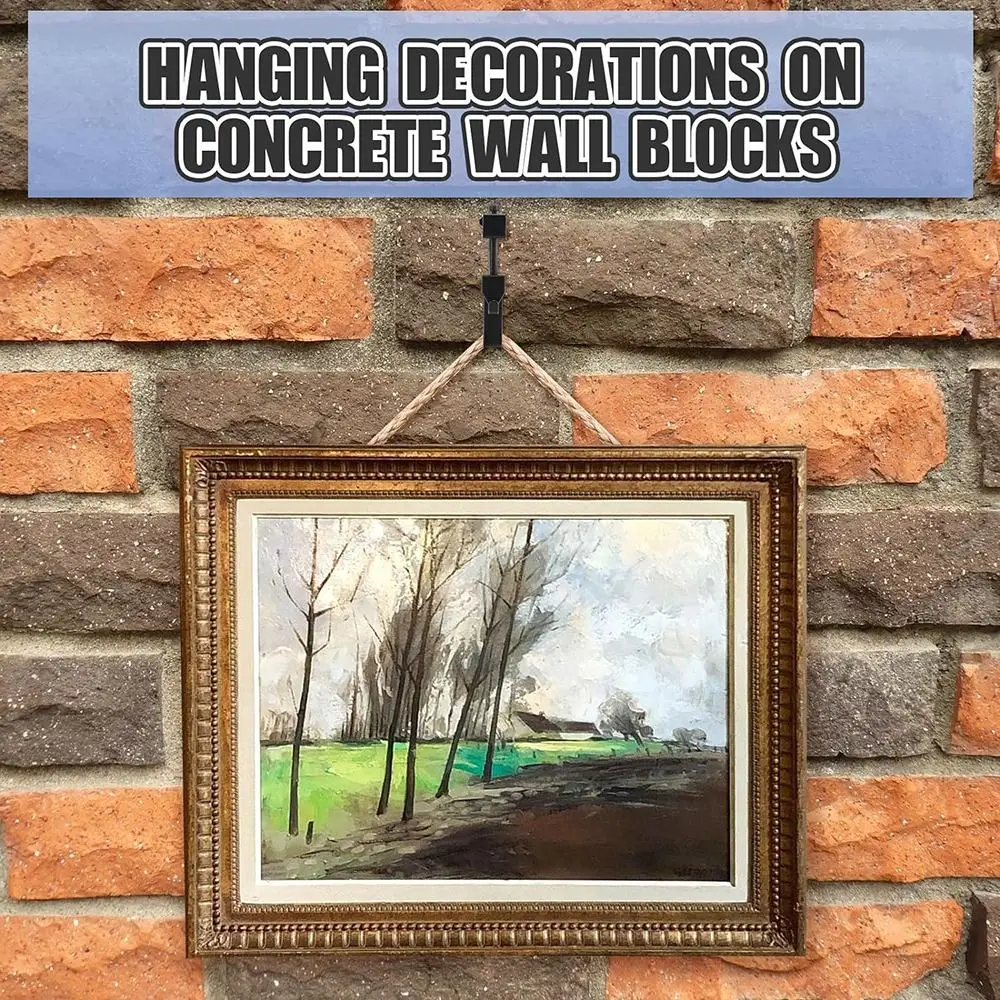 Accessories Stainless Steel Brick Hook Clips Heavy Duty Adjustable Brick Wall Clips No Drill Universal Brick Hooks Clamp