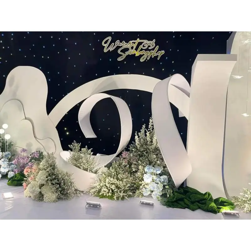 6 Meters Wedding Decoration Variable Wave Arc Aluminum Plastic Pipe Sunshine Plate For Party Stage Backdrop Ceiling Site Layout