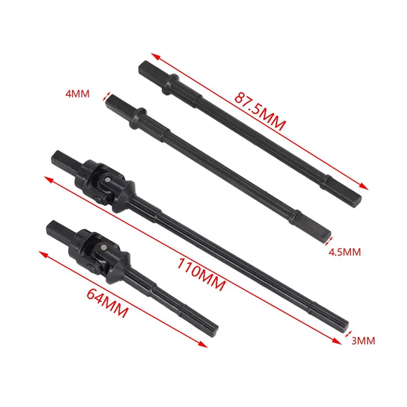 A49K-SCX10 III AXI03006 CVD Eixo de saída Dogbone CVD Eixo de transmissão para 1/10 RC Crawler Veículo Peças de atualização