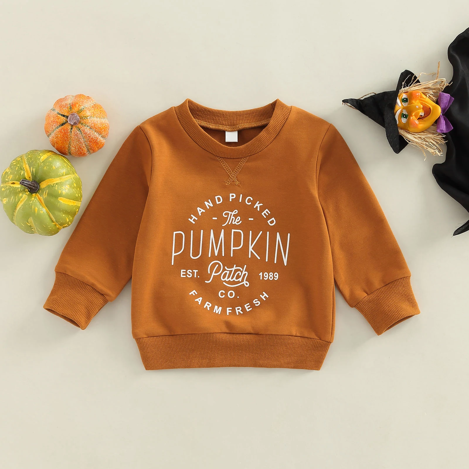 2022-07-21 Lioraitiin 0-4Years Toddler Baby Girl Boy Halloween Sweatshirts Long Sleeve Letter Printed O-neck Top