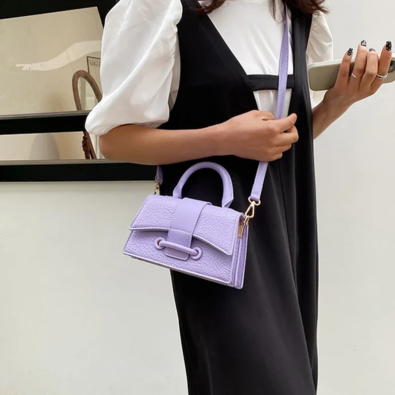 Luxury Purple Crossbody Bag For Women 2024 Spring Designer Handbag Mobile Phone Bag Top Quality Pu Leather Mini Bag Brand Bolsos