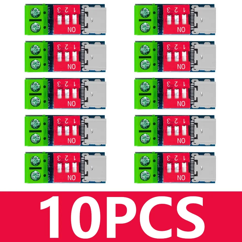 Lot De 12 Modules USB-C PD Trigger Board - Convertisseur QC/PD Vers 12V 5A, Alimentation Boost Type-C