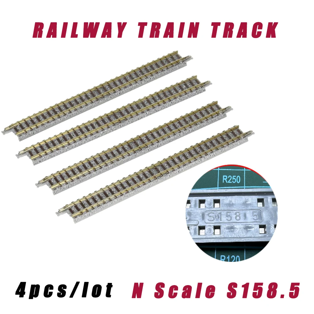 4pcs N Scale 1:160 Railway Train Track S158.5 Fine Track 1026 Train Accesorries Toys Diy Model Making for Diorama