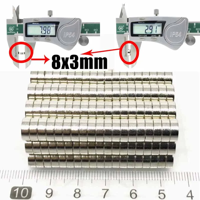 8x3mm 10/20/50/100/200/500/1000pcs Super Powerful Strong Bulk Round N35 NdFeB Neodymium Magnets Rare Earth Magnet Disc 8*3