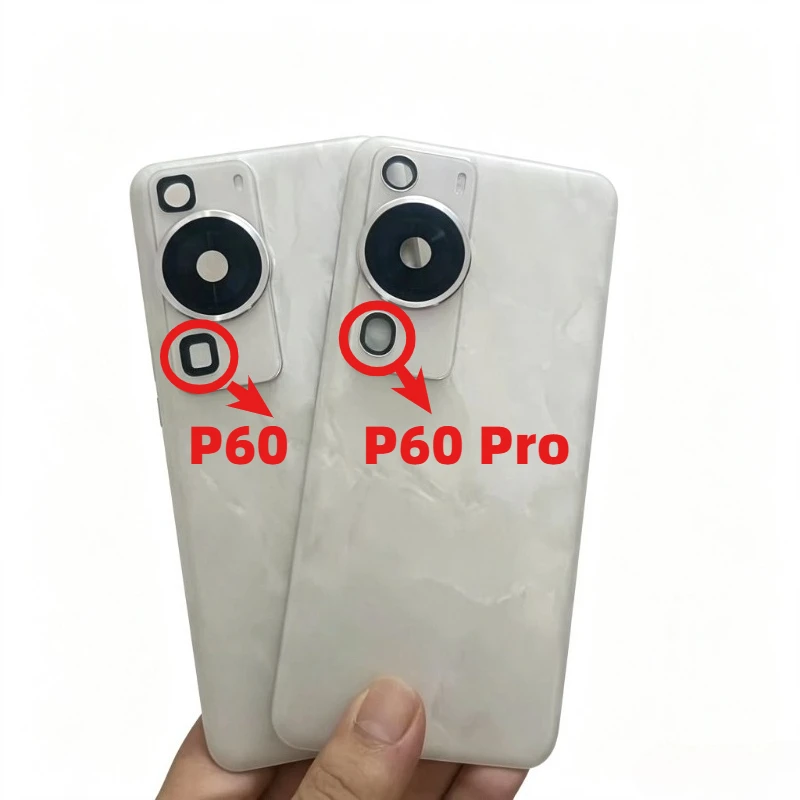 High Quality For Huawei P60 Pro Back Glass Cover P60 Battery Cover Housing Lid + Camera Frame Lens P60Pro Rear Case + Sticker