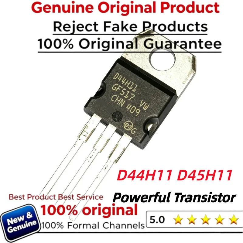 5-10-20Pcs New Original D44H11 D45H11 Electronic Components Good Quality Powerful Transistor In Stock TO-220