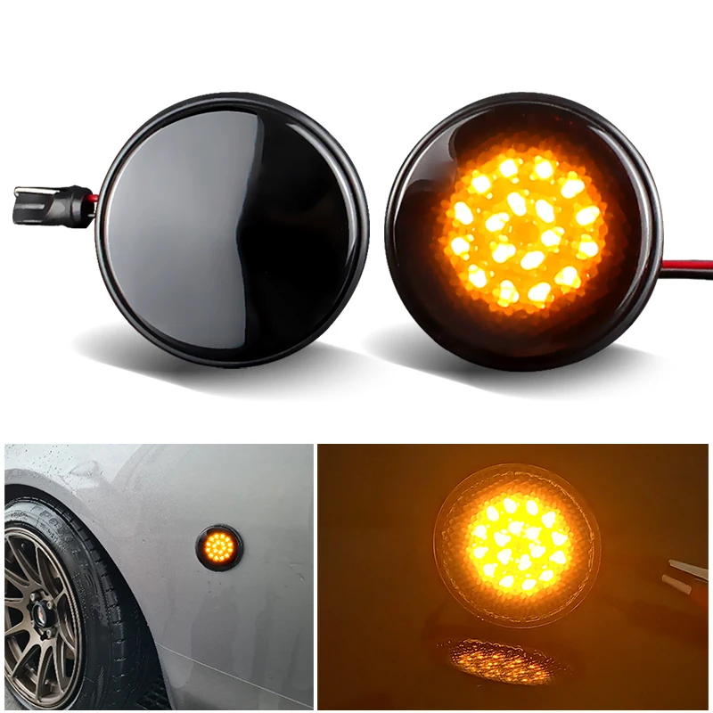 

2× for Mazda MX5 MX-5 MK1 MK2 MK3 1989 1999 2000 2001 20002-2015 -LED Side Marker Lights Turn Signal Car Sequential Blinker Lamp