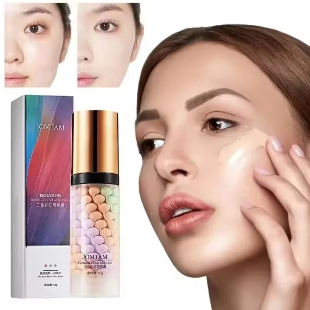 Moisturizing 3 Color Makeup Primer Full Coverage Breathable BB Cream Not Sticky Invisible Pore Isolation Cream Brighten Skin
