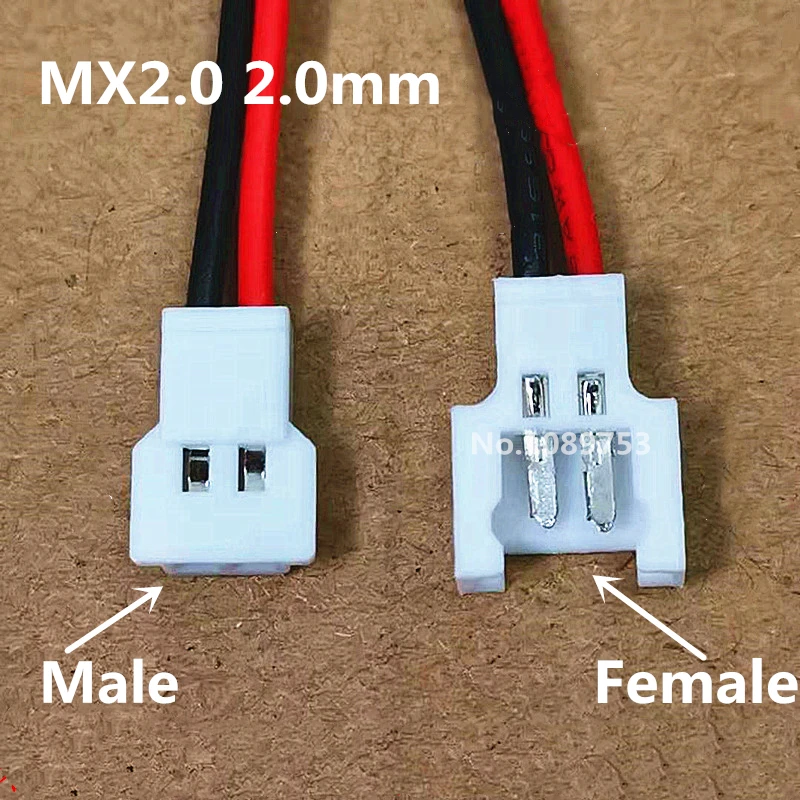 5pcs MX 2.0mm pitch 2p 3p 4p aerial docking male and female docking Battery Charging Cable connection UL1007 26AWG length 15cm