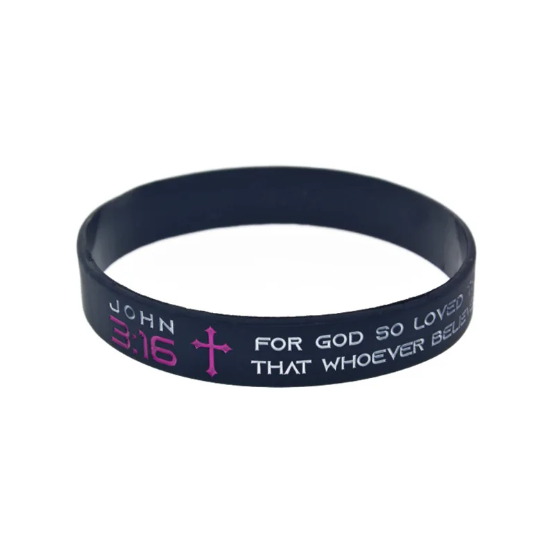 Bracelet en silicone John 1: 1 pour Dieu, aimes donc le monde, il a donné son seul et unique fils, bracelet de 1/2 pouces de large, 1 PC