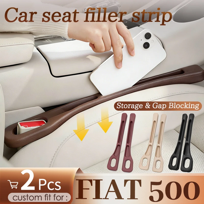 

Auto seat leak proof strip for FIAT 500 Car Seat Gap Filler Strip Soft Fit Crevice Car Interior Storage Organizer Plug and Play