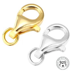 2pcs Real s925 Sterling Silver Lobster Clasps with Jump Rings for Jewelry Making Findings DIY Bracelets Necklaces Accessories
