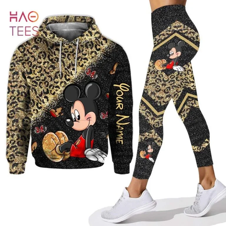 Disney Mickey Mouse Minnie 3D Women's Hoodie and Leggings Suit Minnie Yoga Pants Sweatpants Fashion Sports Suit