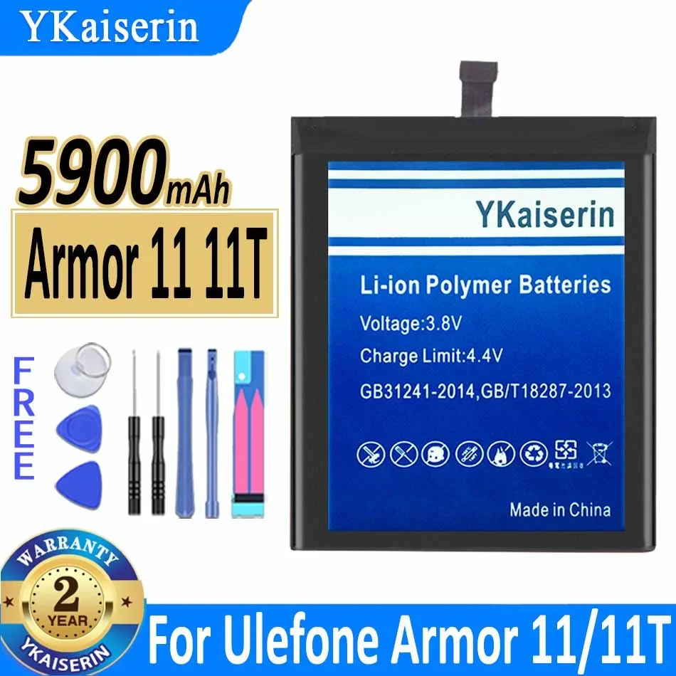 

5900mAh YKaiserin Replacement Battery For Ulefone Armor 11/11T Armor11 Armor 11T Mobile Phone Bateria