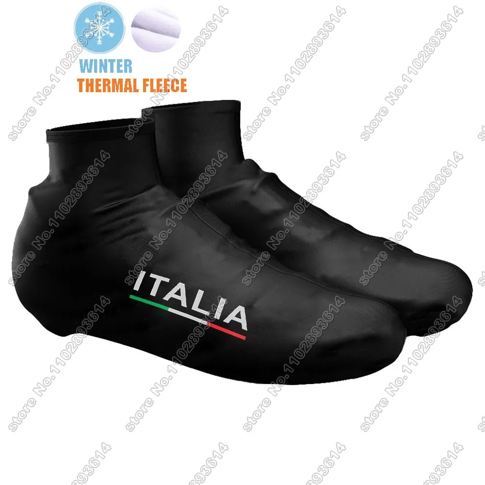 italy 2024 National Team Cycling Shoe Covers Winter Blue Bike Shoes Cover MTB Jerseys Dust-proof Non-slip Outdoor Overshoes