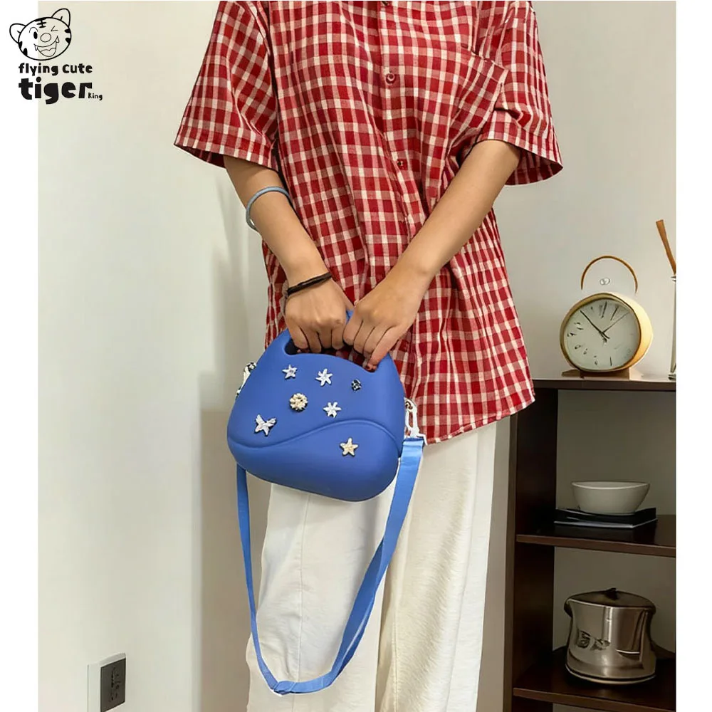 Crossbody-Tasche 1Eva Einfarbige DIY Perforierte Tasche Wasserdichte Aufbewahrungstasche Gemüsekorb Strandtasche Modische Hohle Reisehandtasche – Detail 6
