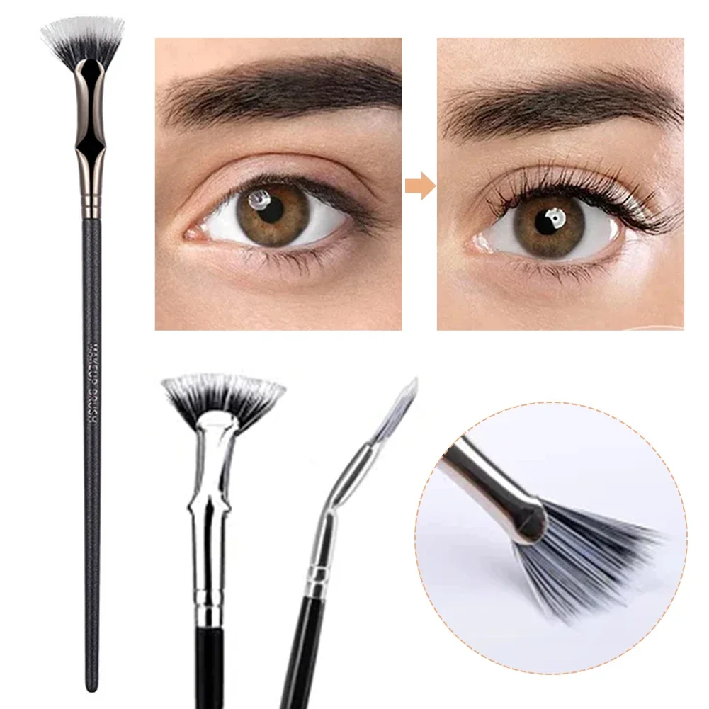 Fan Shape Lash Wand Brush No Smearing Clumping Eyelash Eyebrow Makeup Brush Natural Lifted Effects for Upper Lower Eye Lash