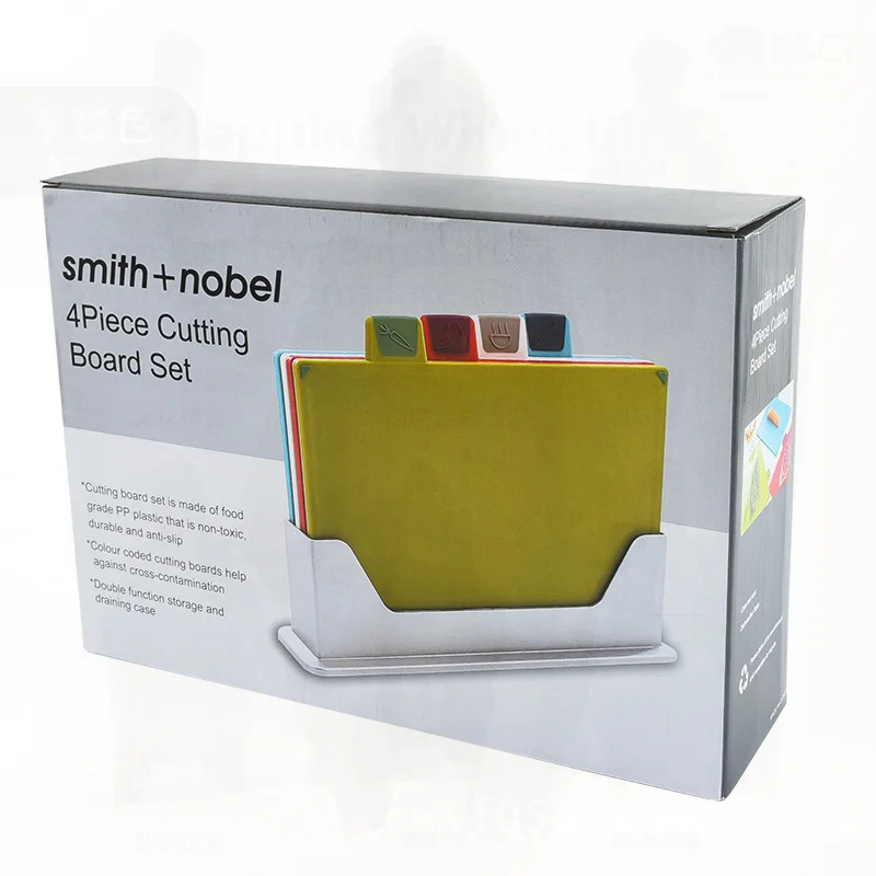 

Four-Piece PP Kitchen Chopping Board Set Food Grade Plastic Cutting Board for Household Baby Food Preparation Modern Minimalist
