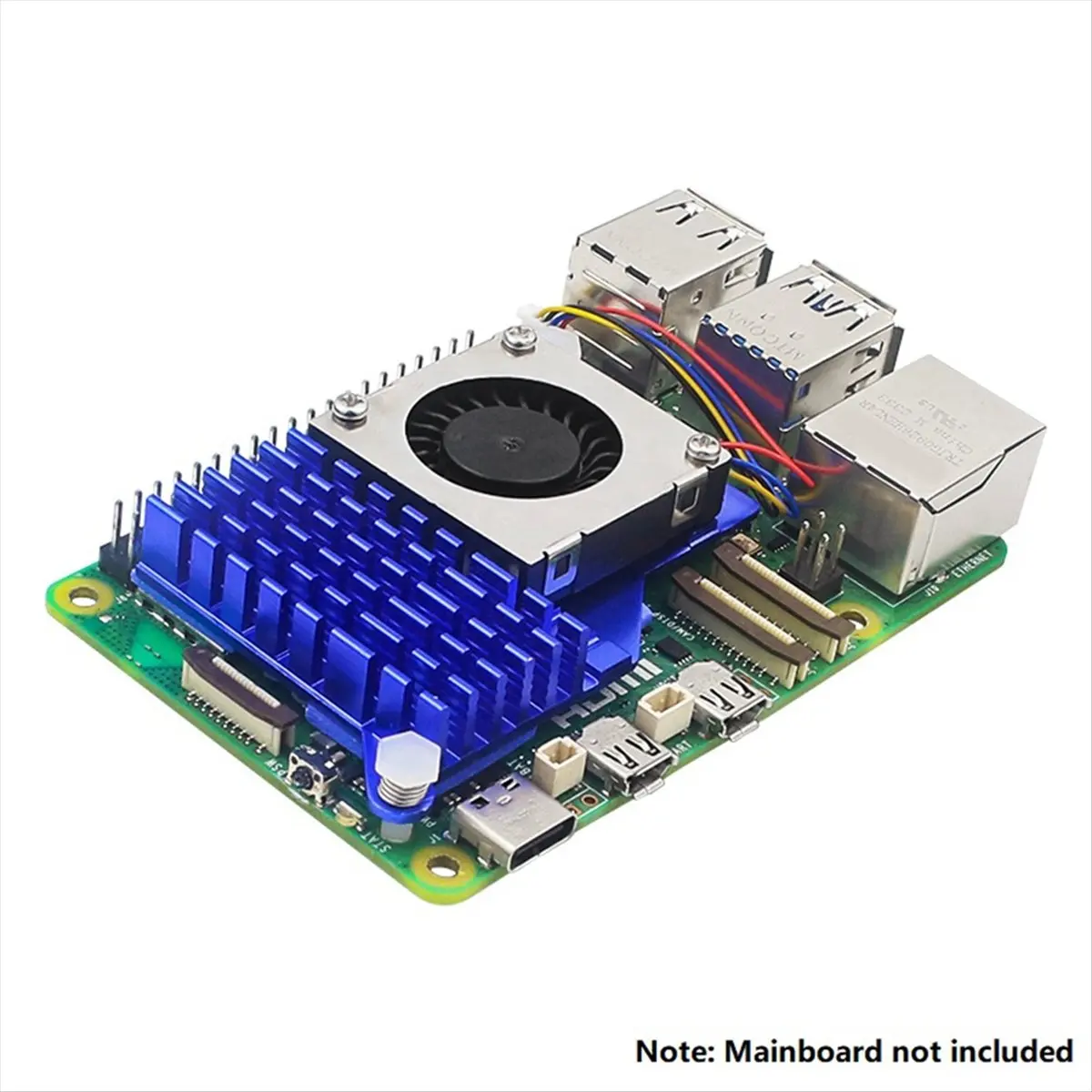 For 5 Active Cooler Aluminum Heatsink PWM Fan Blue Cooling Radiator for RPI 5 Pi5