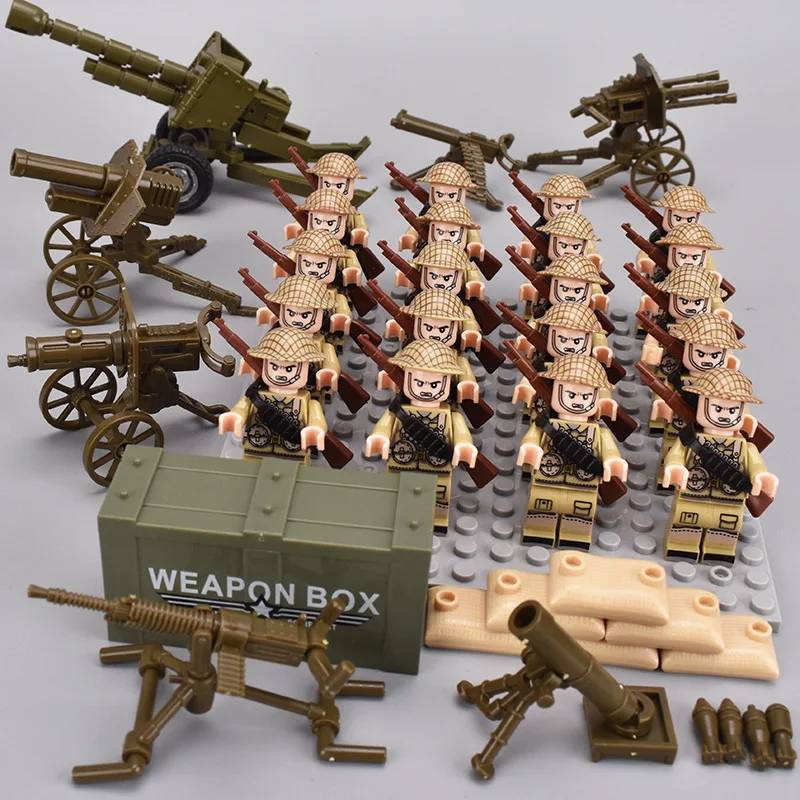 Zweiter Weltkrieg Infanterie, Militärsoldaten, Krieg, Nationalarmee, Mini-Gewehrmodell, Bausteine, Bausatz, Montage-Spielzeug – Detail 7